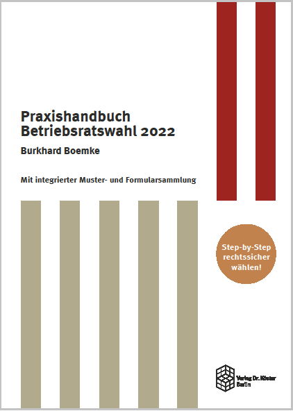 Cover - Boemke - Praxishandbuch Betriebsratswahl 2022 - ISBN 978-3-96831-030-5